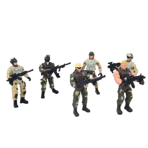 Juguetes militares, 6 piezas de soldado militar móvil, modelo de soldados, juguete para niños, diseño fácil de usar