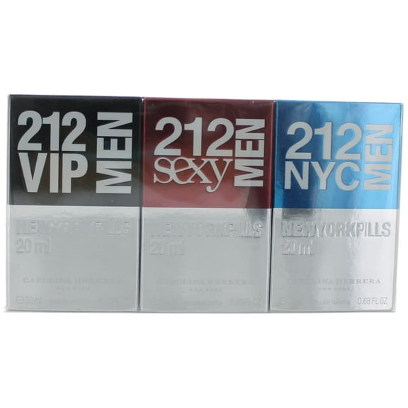 212 by Carolina Herrera, 3 Piece Pill Gift Set for Men