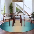 thumbnail image 3 of Round Rug 6Ft Washable Non-Slip, Turquoise Ombre Circle Area Rugs for Living Room Bedroom, Modern Yellow Gradient Farmhouse Art Indoor Floor Mats Carpet Runner for Home Decor Aesthetic, 3 of 8