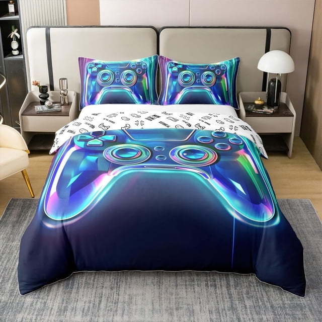 Ropa de Cama Funda Nórdica 100% Algodón Tamaño Completo, Juego de Ropa de Cama de Juego de Rayas para
