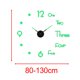 thumbnail image 5 of Pegatinas luminosas de reloj de pared sin marco con números para dormitorio y sala de estar Multi, 5 of 5