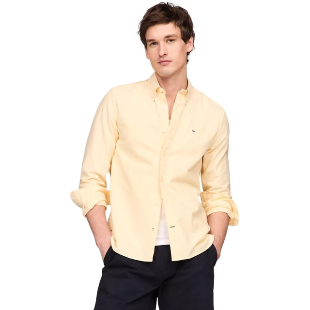 Camisa Tommy Hilfiger para hombre, manga larga, Oxford, corte regular