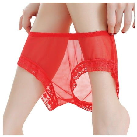 

Middle Waist Mesh Underwear Low Underwear Lace Solid Women s Transparent Lingerie Eatable Panties Sleepwear for Women Curvy