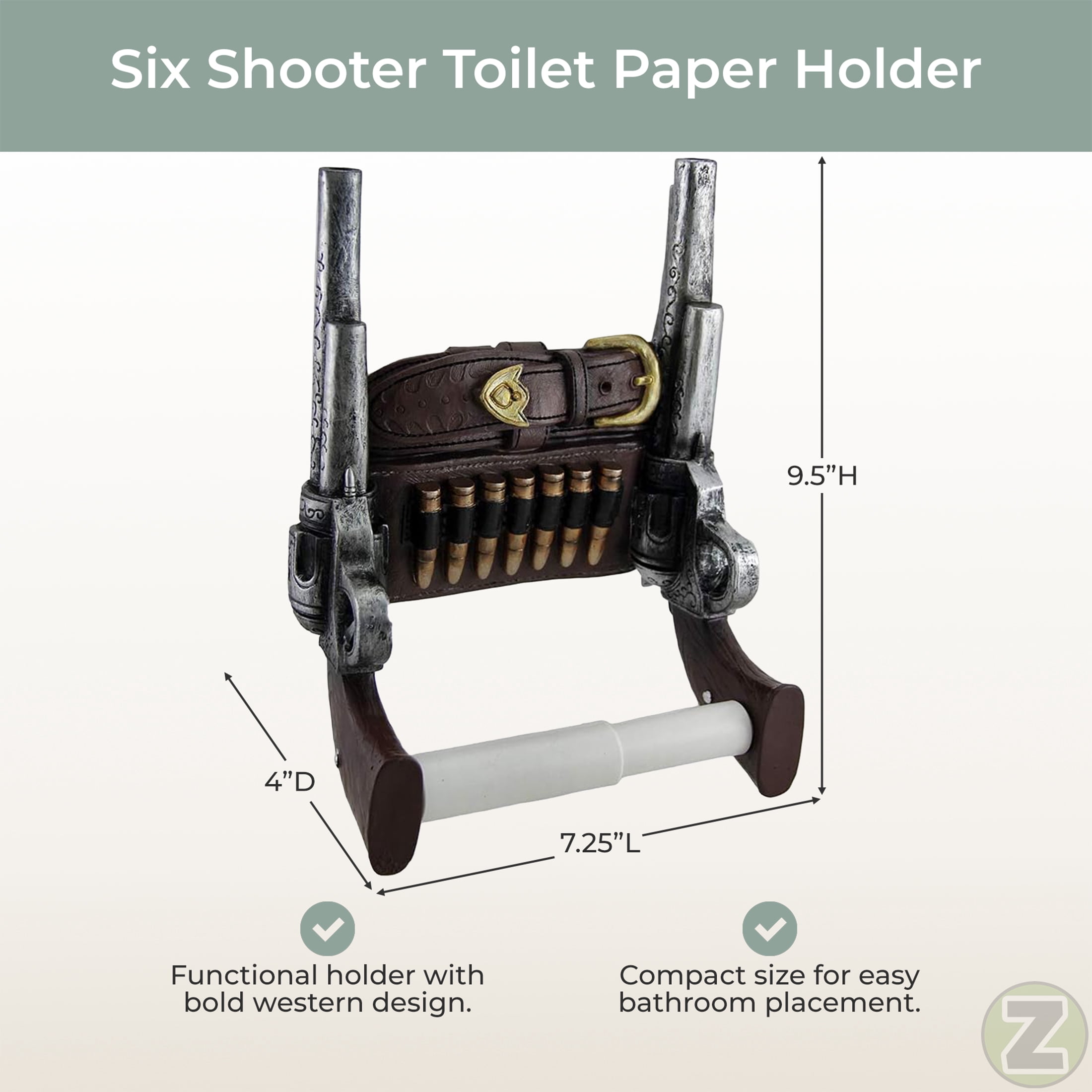 Zeckos Rustic Resin Double Pistol Toilet Paper Holder Western Decor