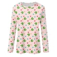 thumbnail image 3 of FrzhBrz Long Sleeve T Shirt Women St Patricks Day Round Neck Tunic Tops for Women Funny Cute Shamrock Print Plus Size Saint Patricks Day Shirts, 3 of 4