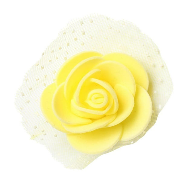 100 Piezas Flores Cabeza Artificial Espuma Rosa para Boda Casa DIY Craft Decoración , Amarillo Yuyangstore Cabeza de la flor de las rosas de la espuma