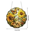 Stained Glass Sunflower Window Hanging Sunflower Suncatcher For Window Garden Decor Stained