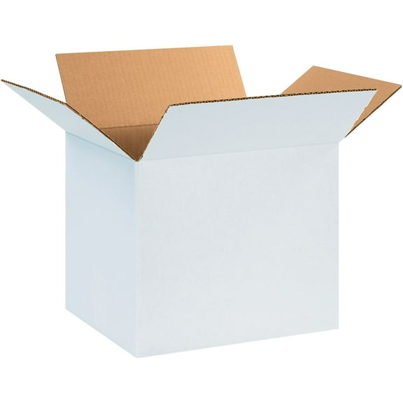 Box Partners Corrugated Boxes 12" x 8" x 8" White 25/Bundle 1288W