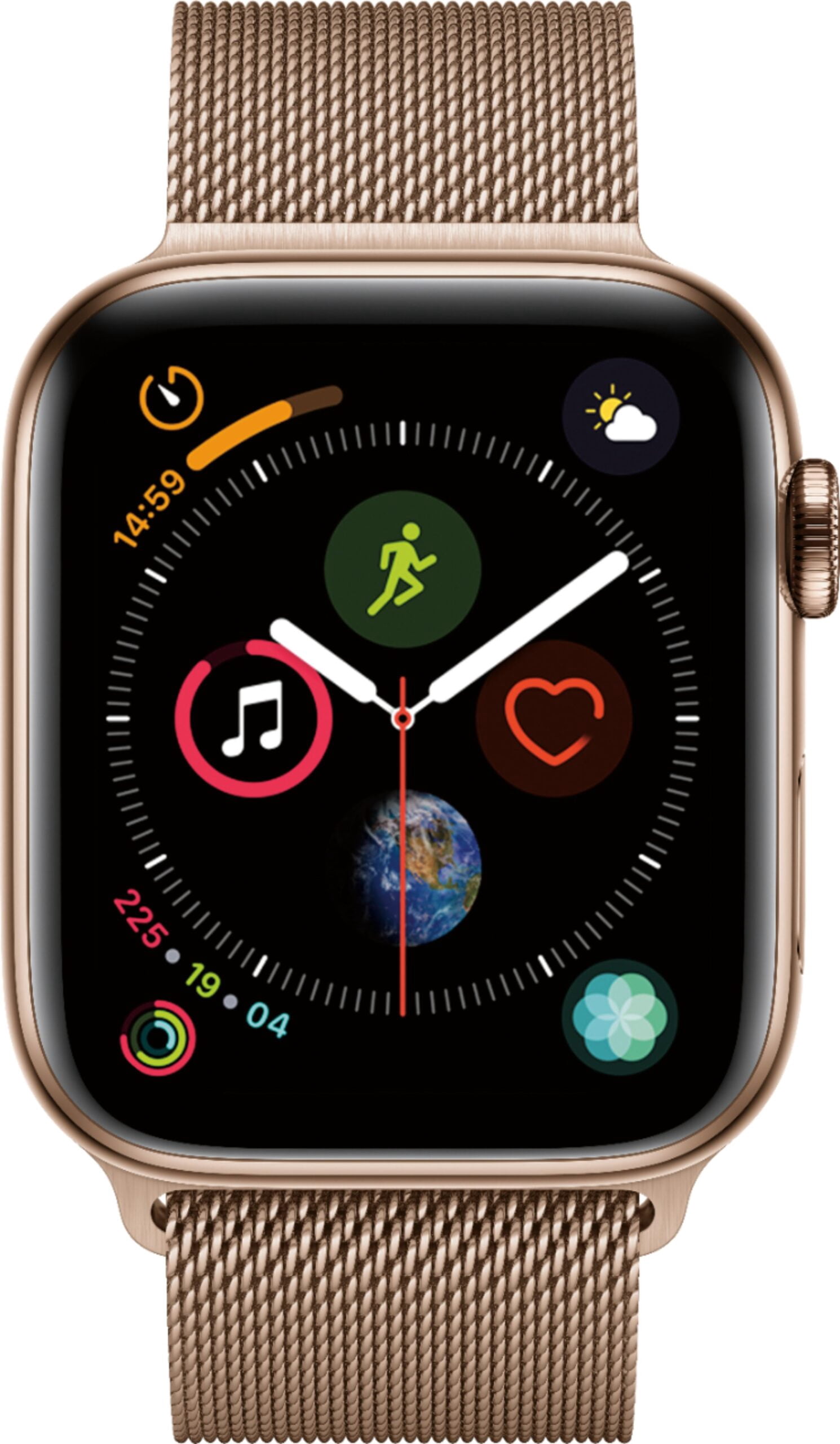 Pre-Owned Apple Watch Series 4 (GPS) 44mm / 40mm Space Gray 16GB Aluminum Case with Black Sport Band - WiFi GPS - Space-gray, Used