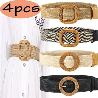 Gustave 3 Packs Stretch Straw Woven Waist Belt for Women  display picture 2
