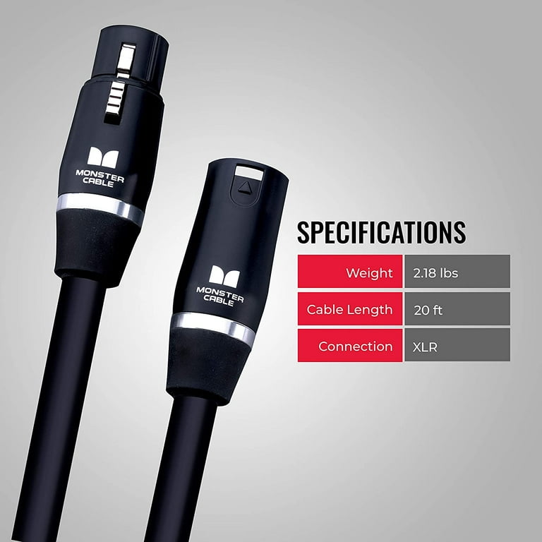 Monster Cable Prolink Studio Pro 2000 20ft Microphone Cable, XLR