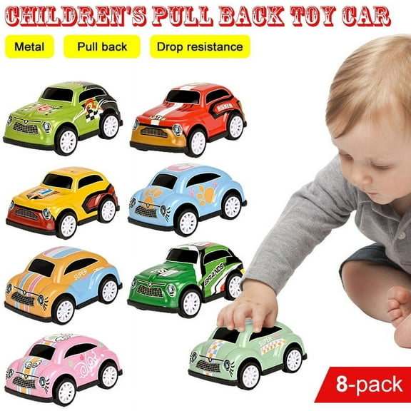 LNKOO Toys Pull Back Vehicles, 8 Pack Mini Assorted Construction Vehicles & Race Car Toy, Vehicles Truck Mini Car Toy for Kids Toddlers Boys Child, Pull Back & Go Car Toy Play Set