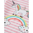 thumbnail image 6 of WIBACKER 3-10T Summer Short Sleeve Pajamas Set for Little Girls Striped PJS Cute Jammies Set - Pink Unicorn, 6 of 8