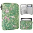 thumbnail image 1 of TRAHOO-8-9 Inch Tablet Sleeve Case for All-New iPad Mini 7 (A17 Pro, 2024), iPad Mini 6 (8.3-Inch, 2021), iPad Mini 5/4/3/2/1, Portable Protective Pouch Bag for iPad Mini, Green Flower, 1 of 4