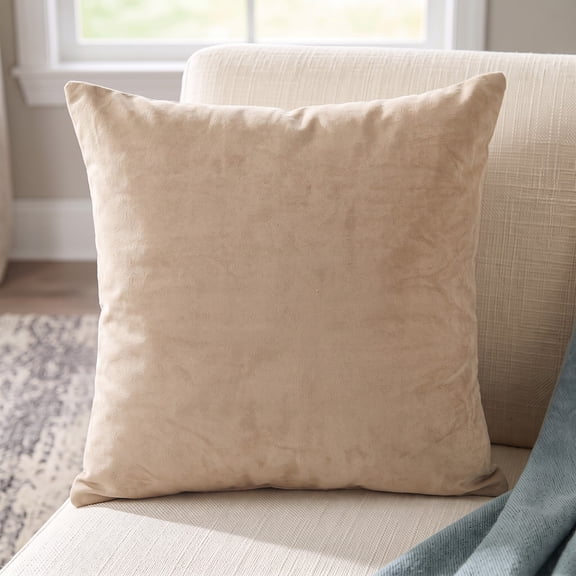 Ox Bay 20" x 20" Hand-Woven Tan Solid Organic Cotton Pillow Cover