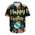 thumbnail image 5 of Idoravan Shirts for Men Big and Tall 4Xl Plus Size Tops 4X Short Sleeve Men's Fashion Casual Easter Print Shirt Short Sleeve Short Sleeve Lapel Shirt Top, 5 of 5