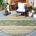thumbnail image 2 of SAFAVIEH Courtyard Galen Striped Indoor/Outdoor Area Rug, Dark Green/Beige, 8' x 10', 2 of 9