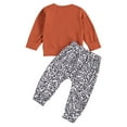 thumbnail image 2 of Bmnmsl Baby Sets Rainbow Round Neck Long Sleeve Top Loose Leopard Trousers, 2 of 6