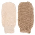 thumbnail image 1 of Guantes de baño de yute 2 unids Bbanquetan color marrón claro, 1 of 9