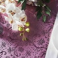 BalsaCircle 12" x 108" Rose Gold Glitter Floral Design Paper Disposable ...