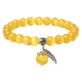 thumbnail image 2 of lionlar Bracelet Perlé Extensible Perles Rondes en Cristal Naturel pour Femmes Jaune, 2 of 6