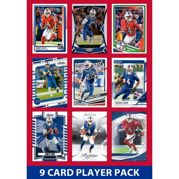 James Cook 9 Card Player Pack 2024 2025 Donruss Panini Score Buffalo Bills