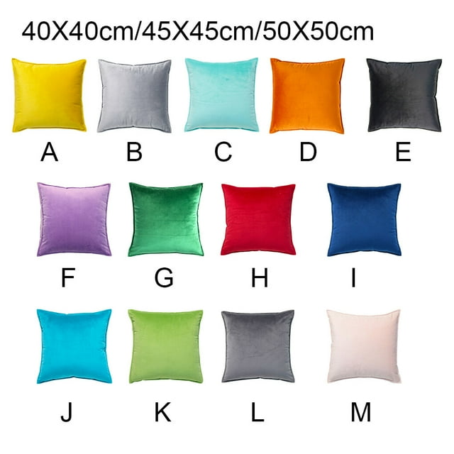 Seat Cushion Cover Solid Color Velvet Replacement Soft Decorative Reusable Zipper Sofa Pillow Case Accessories Red 50x50cm