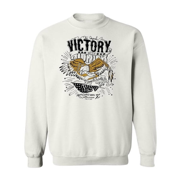 Victory Eagle Hand Draw Style Sweatshirt Women -Image by Shutterstock, Female Large