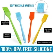 Zulay Kitchen 4 Pieces Assorted Pastry Brush Heat Resistant Silicone Basting Brush Flexible Bristles