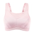 thumbnail image 5 of Deyllo Women Plus Size Bras Sport Workout Bras High Impact Support Exercise Bra No Underwire Comfort Light Pink Bra Clothes Size 44G, 5 of 12