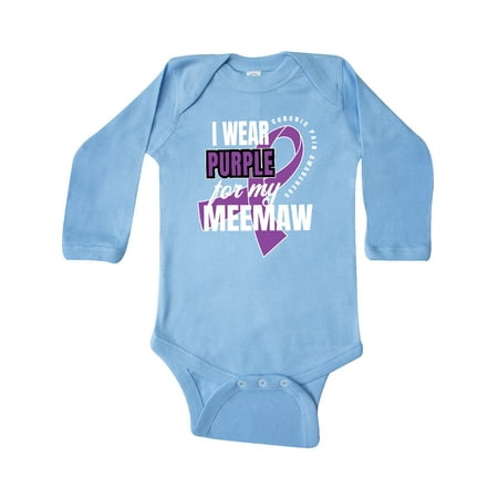 

Inktastic Chronic Pain I Wear Purple For My Meemaw Gift Baby Boy or Baby Girl Long Sleeve Bodysuit