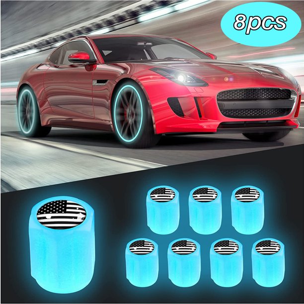 Night Glow Luminous Wheels Tire Air Caps Cover Fluorescent Illuminated