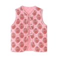 thumbnail image 2 of HH TRAF Mujeres Nueva Moda Vintage Estampado Sin Mangas Pajarita De Algodón Chaleco Femenino Chic Elegante Otoño E Invierno High Street Tops, 2 of 5
