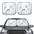 thumbnail image 2 of Naloa Sea Animals Print 2-Piece Windshield Sunshade,Foldable Car Front Window Sun Shades,for Most Sedans SUV Truck-Small, 2 of 6