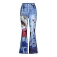 thumbnail image 4 of Bell Bottom Jeans for Women Flared Floral Embroidered Jean Wide Leg Denim Pants, 4 of 8