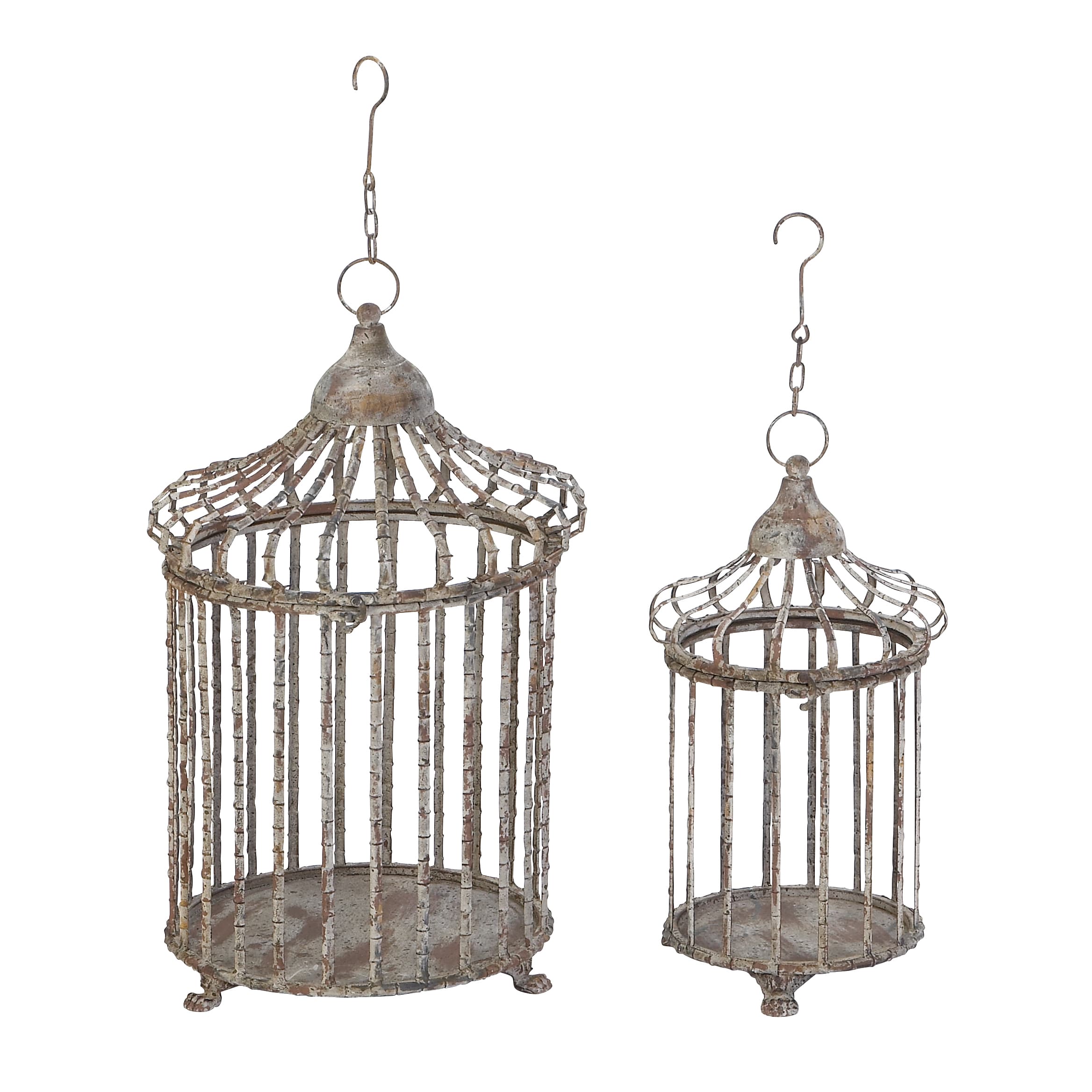 Decmode Metal Bird Cage, Set of 2, Iron
