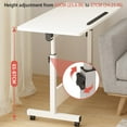 thumbnail image 4 of Huisuilinss Standing Desk Adjustable Height,Portable Laptop Desk Mobile Stand Up Desk with Wheels Small Computer Desk Rolling Desk,Home Office Desks 31.5x15.75Inch Height 25.6-34.25Inch, 4 of 7