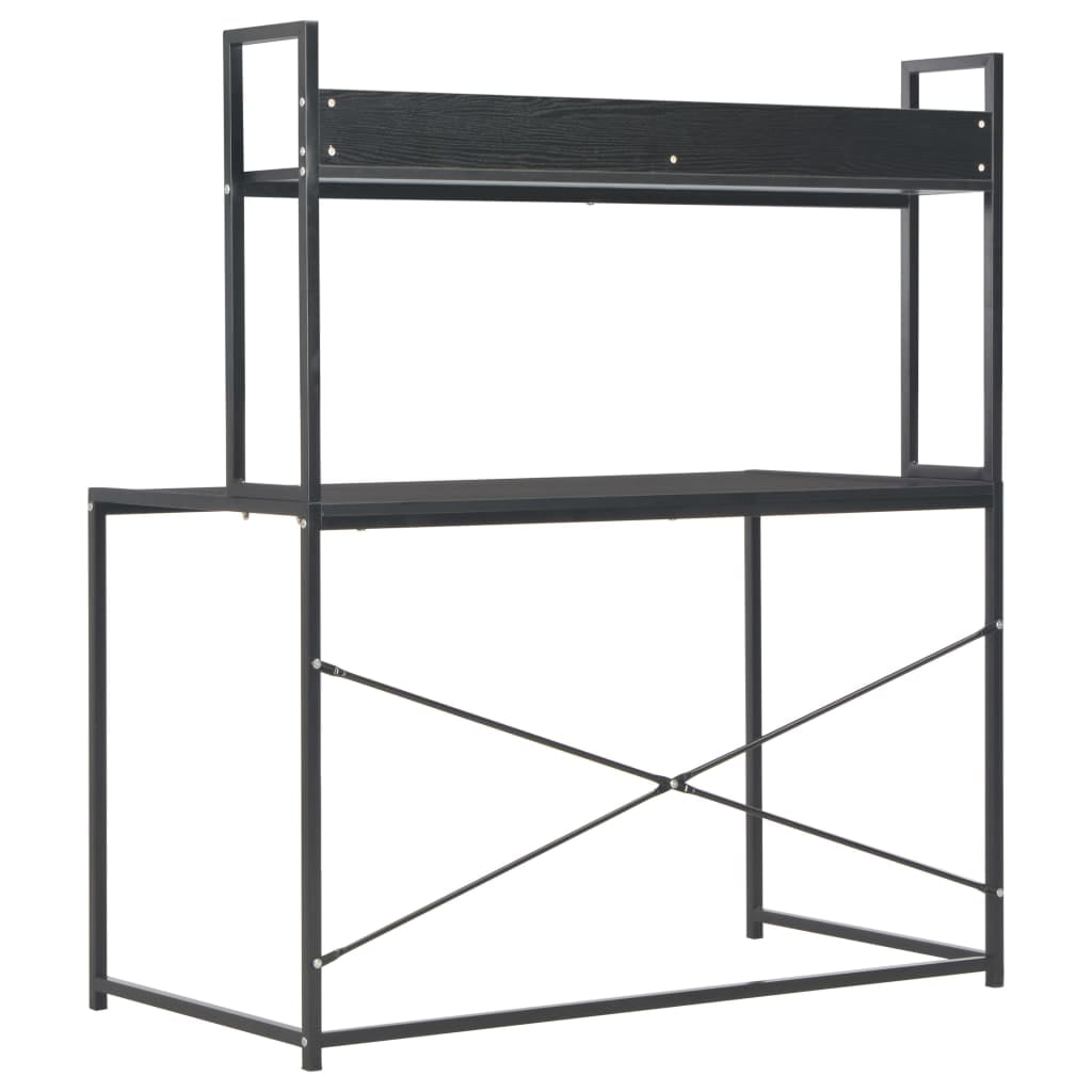 Computer Desk, Industrial Home Office Workstation, PC Study Writing Working Table Furniture, Black