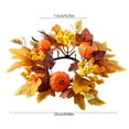 thumbnail image 3 of AYktou Fall Candle Wreath, Artificial Maple Leaf Pumpkin Berry Candle Holders Ring Garland Table Setting for Wedding Ornaments Candlelit Dinner Table Centerpiece Home Party Hanging Decoration, 3 of 6