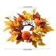 thumbnail image 3 of Uuiauoio Maple Leaf Pumpkin Berry Harvest Candle Ring Fall Thanksgiving Centerpiece Decorative Wreath for Table Mantel Seasonal Home Decor, 3 of 6