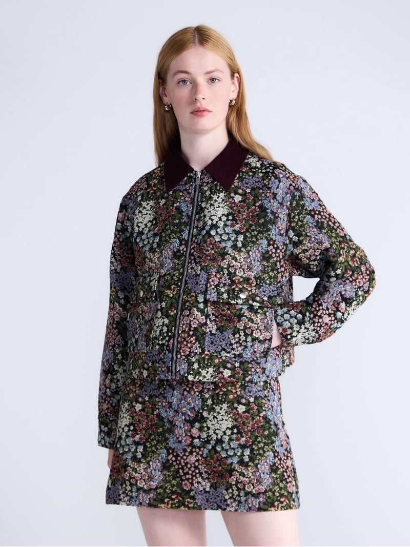 Free Assembly Women's and Women's Plus Cropped Jacquard Utility