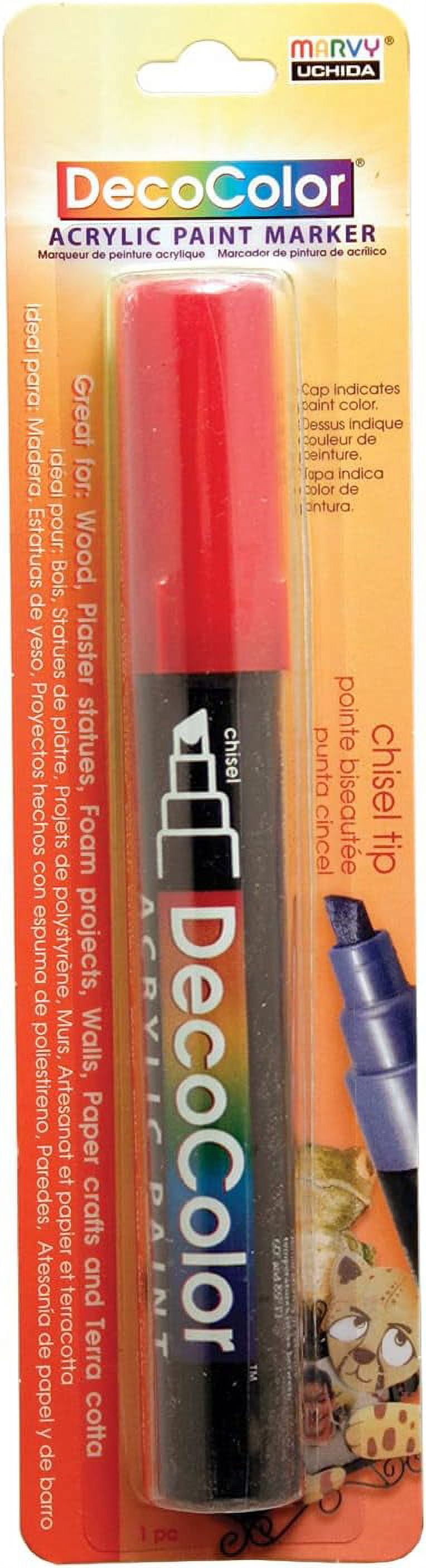 UCHIDA 315C1 Marvy Deco Color Chisel Tip Acrylic Paint Marker Black