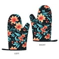 thumbnail image 2 of XMXT 2 Pcs Silicone Oven Mitts, Wonderful Orange Flowers Thickened Non-Slip BBQ Gloves, Multicolor, 2 of 9