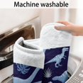 thumbnail image 5 of Dinosaur and Palm Navy Pattern Non Slip Microfiber Bathroom Rugs, Soft Rubber Backing Bath Mats for Bathroom Floor Tub and Shower,24"x60", 5 of 5