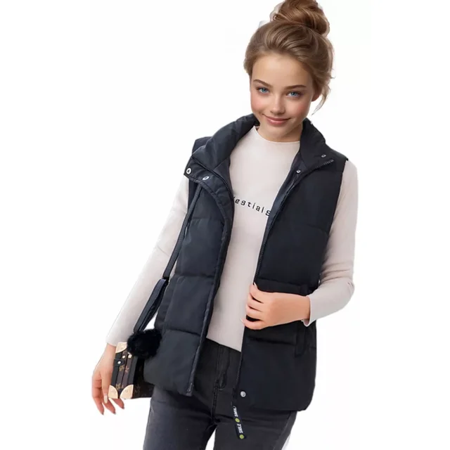 Chaleco Mujer Invierno Cuello Alto Forro Peluche Fino