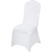 KFFKFF 100 PC Chair Cover Removable Stretch Fabric Washable Protective Cover for Wedding Party Event Banquet Catering White