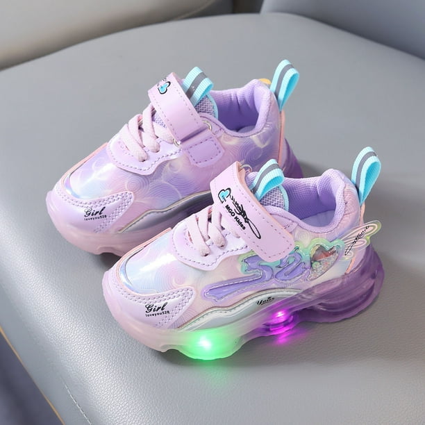 Little Kid Girls Shoes Toddler Shoes for Girl LED Light Up Shoes for Girls Toddler Walking Shoes Girls Kids Children Baby Casual Shoes Female Shoes Purple 30 Walmart
