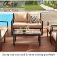 Metal Outdoor Side Table Patio Bistro Rectangular Dining Table Wood