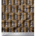 thumbnail image 1 of Soimoi Velvet Fabric Check & Leaves Artistic Printed Craft Fabric by the Yard 58 Inch Wide, 1 of 1