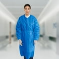 thumbnail image 6 of Blue Disposable Isolation Gowns, PP+PE Personal Protective Gear, 5 Count, L-XL, 6 of 7